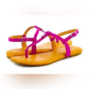 UGG Madeena Fuchsia Suede Ankle Strap Sandals size 6.5
